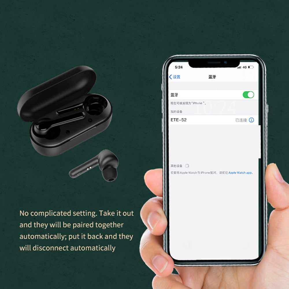 ETE-52 TWS Wireless Bluetooth 5.0 In-ear Earphone Touch Music Calling Low Latency Gaming Headset ETE-52 TWS Wireless Bluetooth 5.0 In-ear Earphone Touch Music Calling Low Latency Gaming Headset